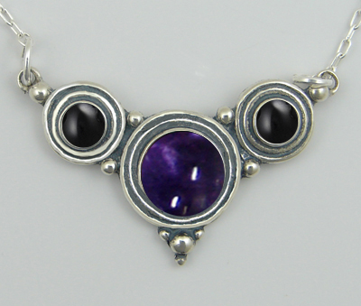 Sterling Silver Gemstone Necklace With Iolite